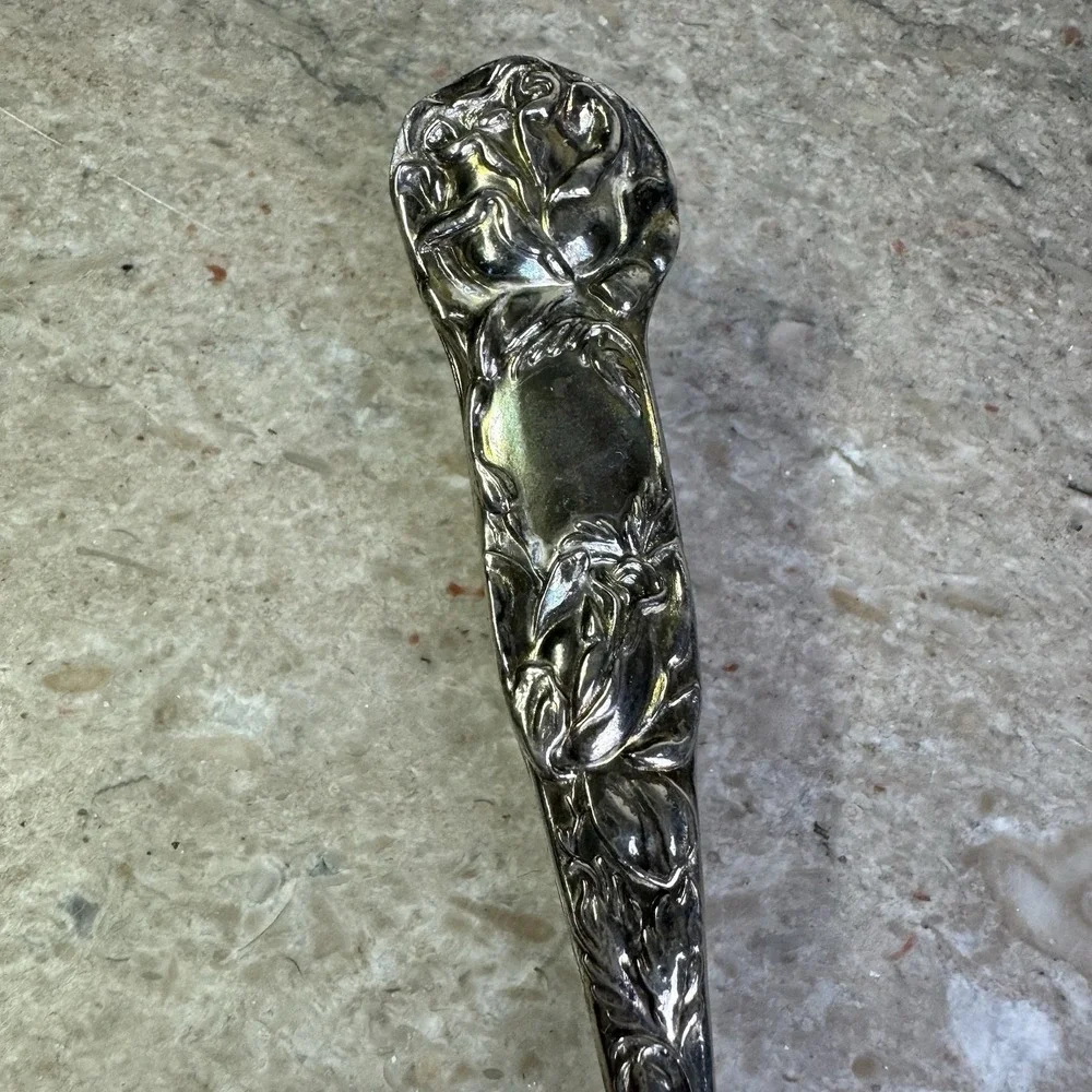 Vintage Silverplated Pie Cake Server with Intricate Engraving Made In Italy Rose